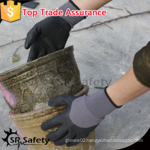 SRSAFETY 15 gauge foam nitrile dotted gloves 3/4 nitrile coated safety working gloves